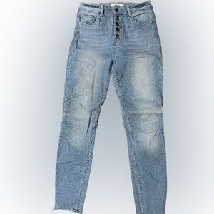 Carly Jean Los Angeles ADA Distressed button fly Jeans Size 3